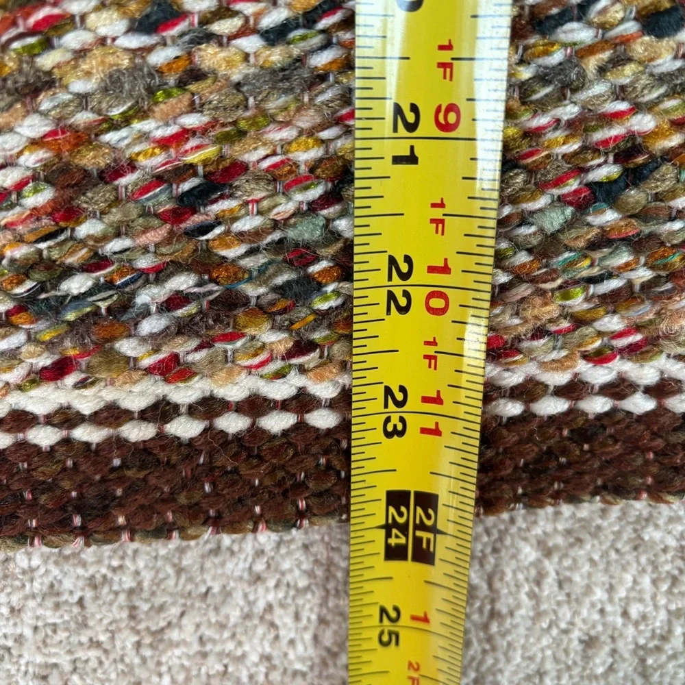 Vintage Multi-Color Woven Multicolor Hook Rug Kitchen Throw Decorative 41x24